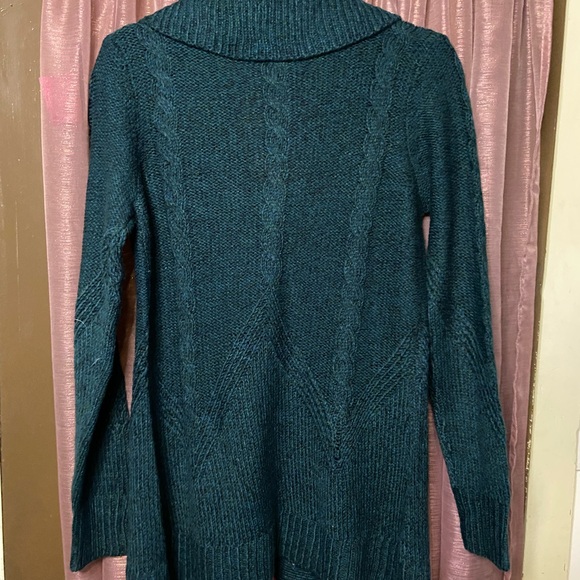 St. John’s Bay Teal Cable Knit Cardigan Sweater - Picture 4 of 5
